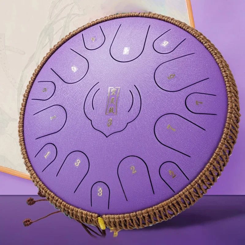 

Steel Tongue Drum 13/14 Inch 15 Notes D Major Ethereal Drums Yoga Meditation Sound Healing Beginner Music Drums with Accessories