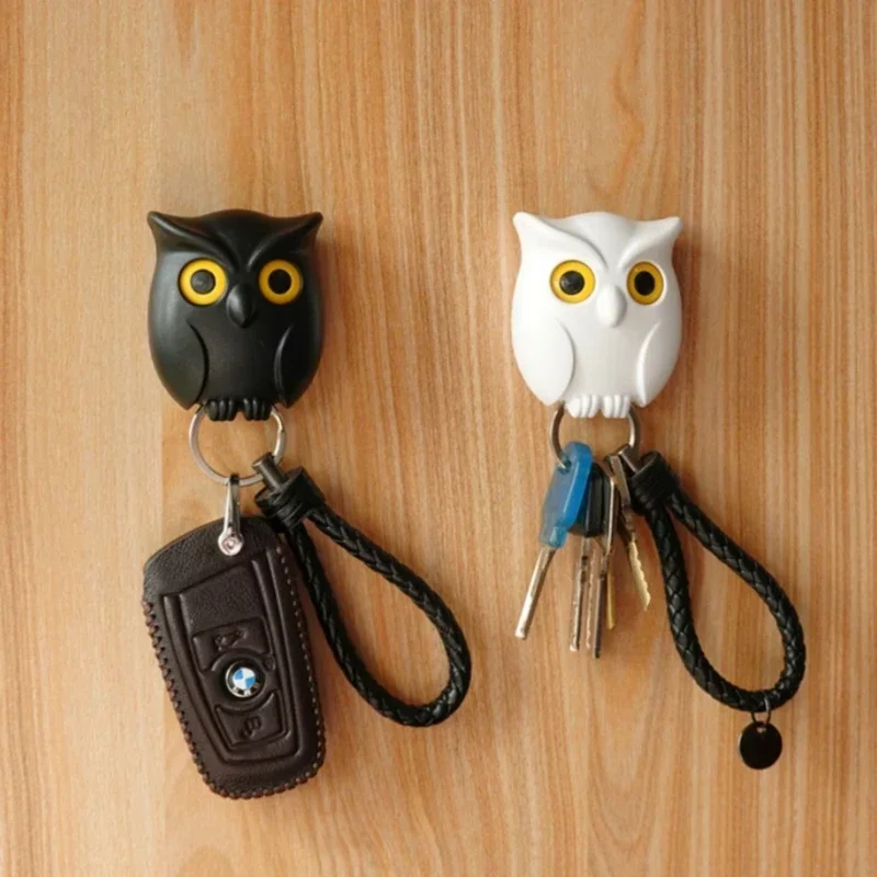 

Hooks Owl Magnetic Key Hook Auto Blinking Cute Hooks No Punch Storage Hooks Kitchen Home Wall Decoration