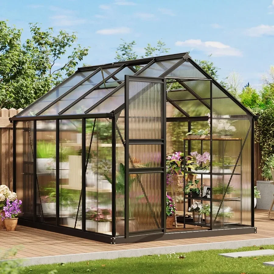 

8×6FT Greenhouses for OutsideGreenhouse with Aluminum Frame-Outdoor Greenhouses for Backyard Garden Patio Outside Garden Green