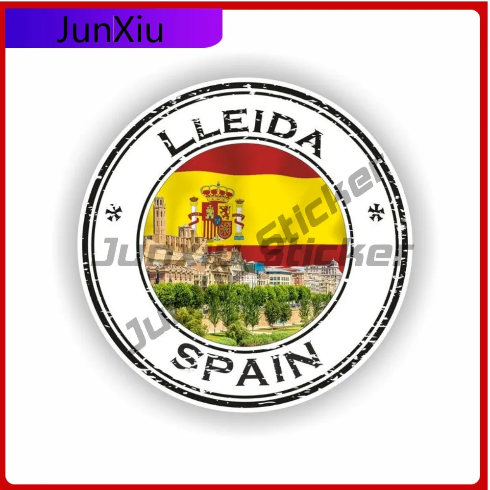 

Lleida Spain Seal Funny Laptop Weatherproof Decal Round Sticker Pattern Durable Truck Cute Truck Cute Stylish Vinyl