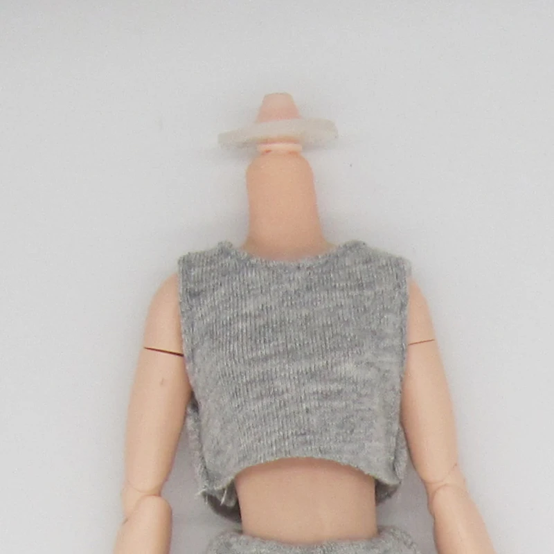 DLBell Handmade Blythe Clothes Tank Top and Grey Sweatpants Candy Colors Short Vest Casual Outfit for Barbie Blyth 1/6 Doll