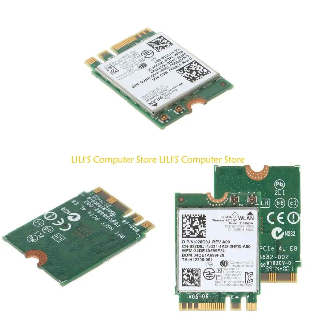 

A52B Wireless-AC 3160NGW Dual Band 2.4/5Ghz Bluetooth-compatible NGFF Wifi Card