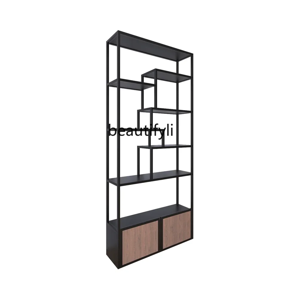 FG11Wrought iron floor bookcase Multifunctional living room storage cabinet Partition Nordic study shelf