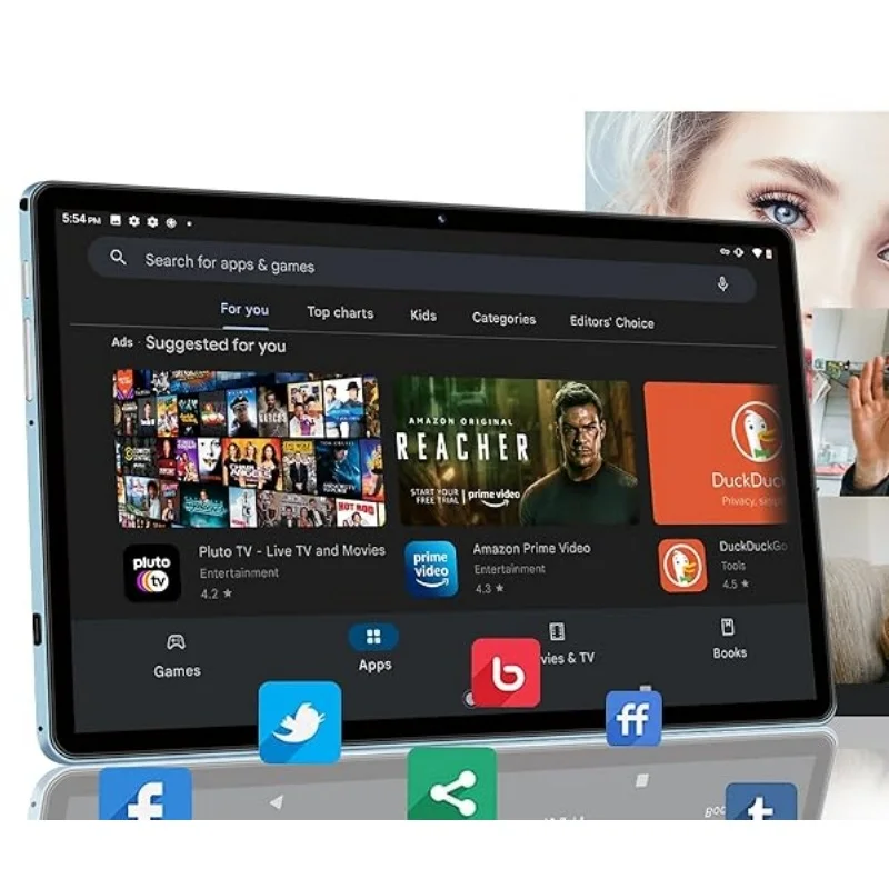 Tablet PC Android 11 10.1 INCI CPU RAM 4GB ROM 64GB Prosesor S22 Sun50iw, Octa-Core Cortex-A53 Tipe C