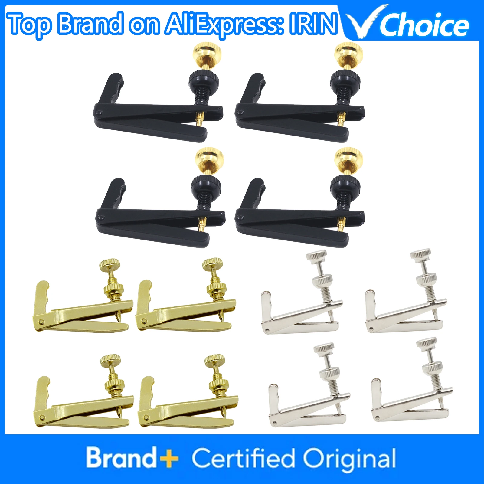 IRIN 4/4-3/4 Violin Fine Tuner Fiddle String Adjuster Spinner Tuning Screw Adjuster Strings Hook Stringed Instrument Accessories