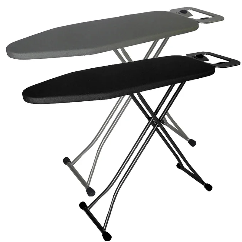 

Custom Adjustable Hotel Folding Iron Board Heat Resistant Fabric Cover Foldable Ironing Board With Sleeve Rack