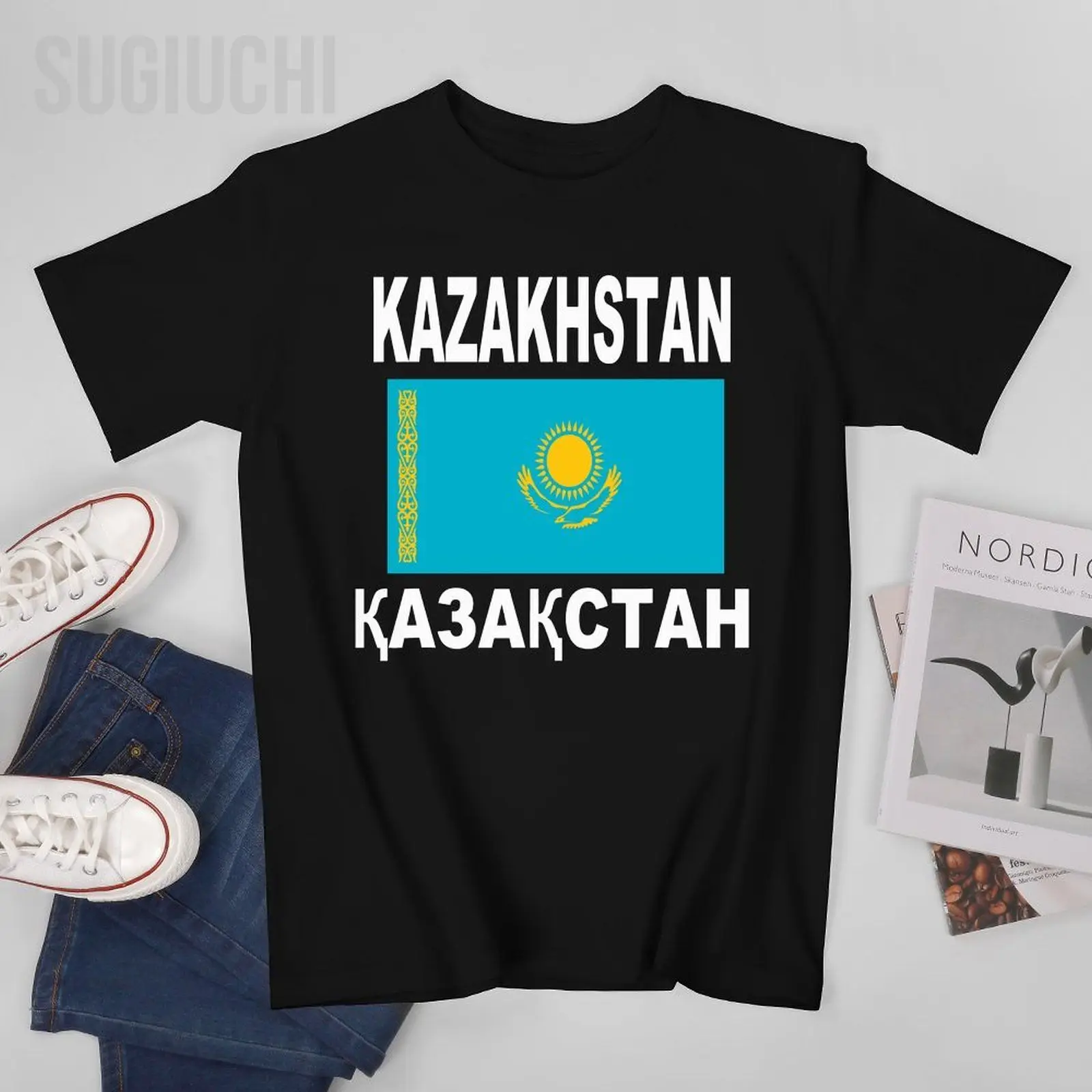 Unisex Men Kazakhstan Flag Kazakh Conceited Tshirt Tees T Shirts Women Boys 100% Cotton T-Shirt