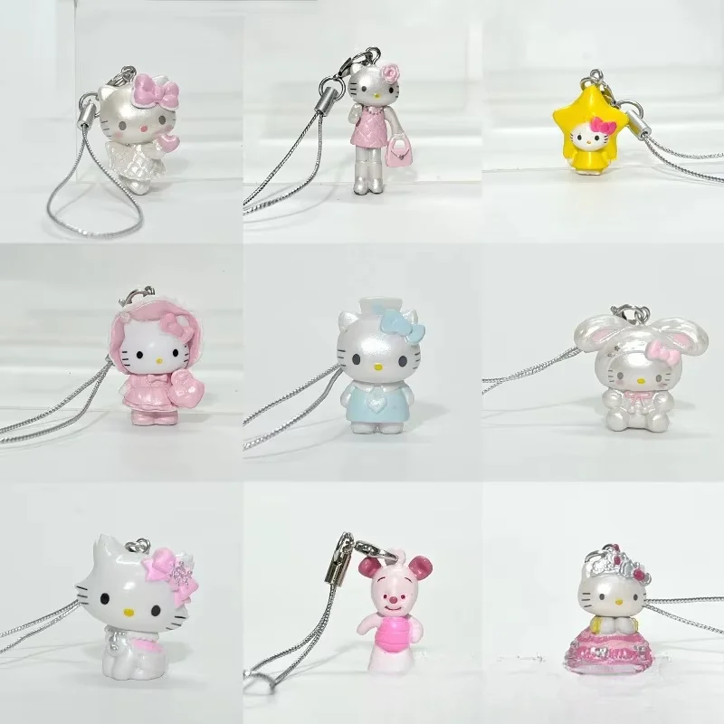 Olá kitty boneca dos desenhos animados corda do telefone móvel mochila acessórios saco de maquiagem pingentes crianças feminino kawaii presente do feriado atacado