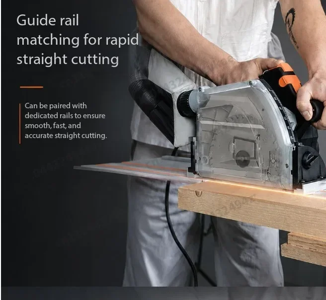 Plunge Saw for Wood Aluminum Plastic Dust Free with Quick Safety110V SJ-55 Brushless Track Saw 2KW 55mm Depth 6470RPM 6-Speed