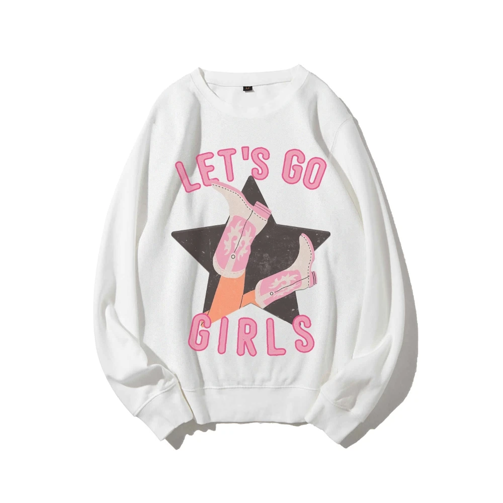 Let's Go Girls Sweatshirt Cowboy Boot Sweater Country Music Sweatshirt Western Sweatshirt Nashville Crewneck Sweatshirt