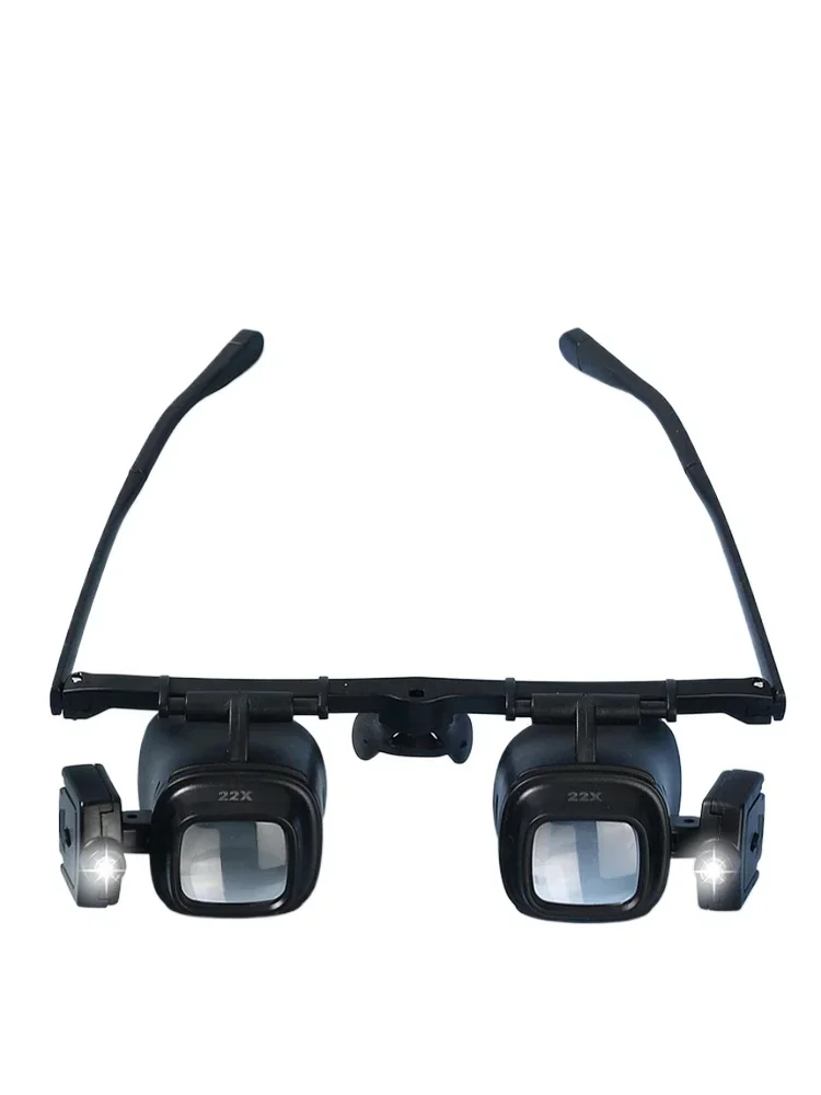 High magnification 24x head glasses, LED lights, clocks, mobile phones, electronic components, IC chips, soldering and mounting