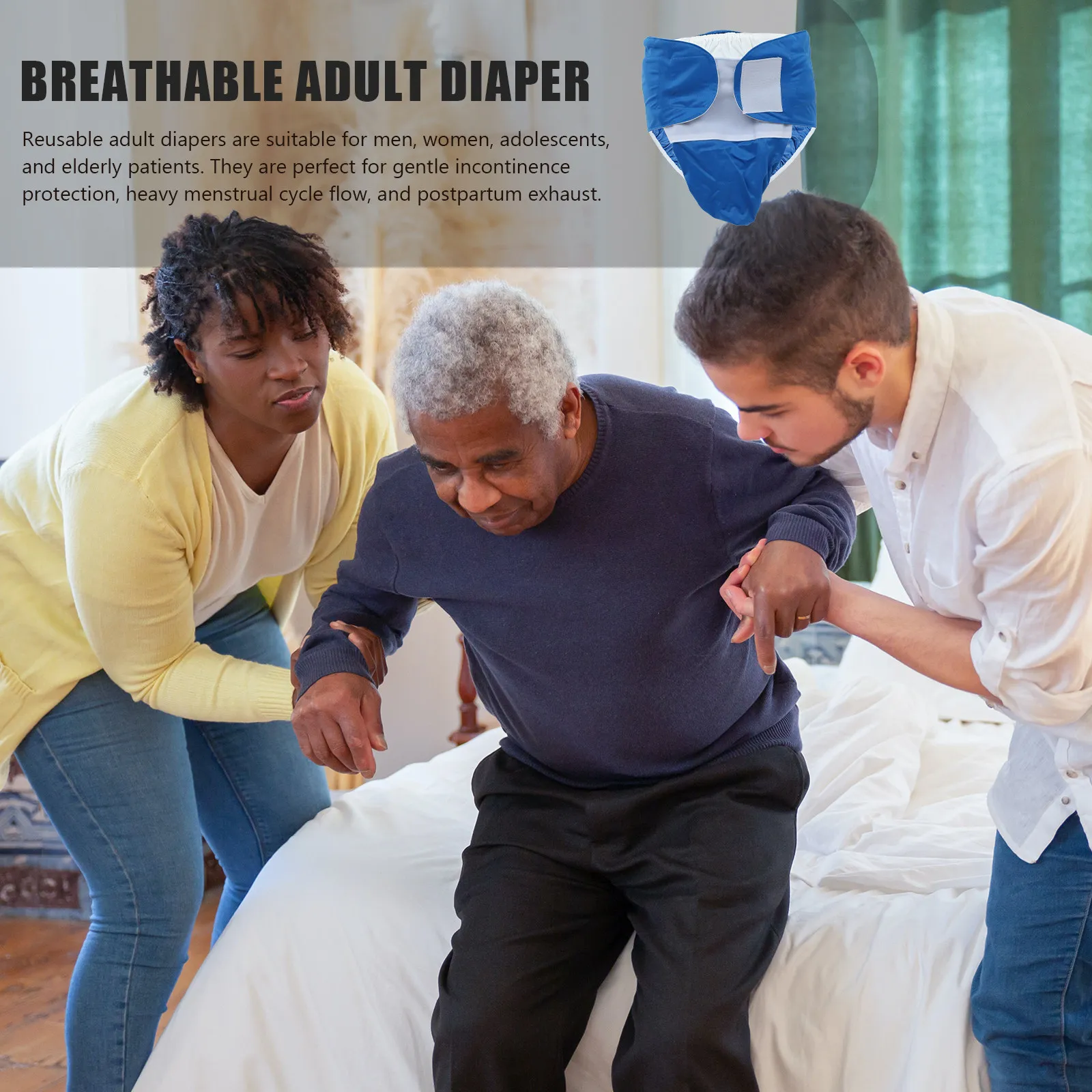 

Дышащие многоразовые моющиеся подгузники для взрослых, впитывающие влагу, не протекающие, для пожилых и лежачих больных