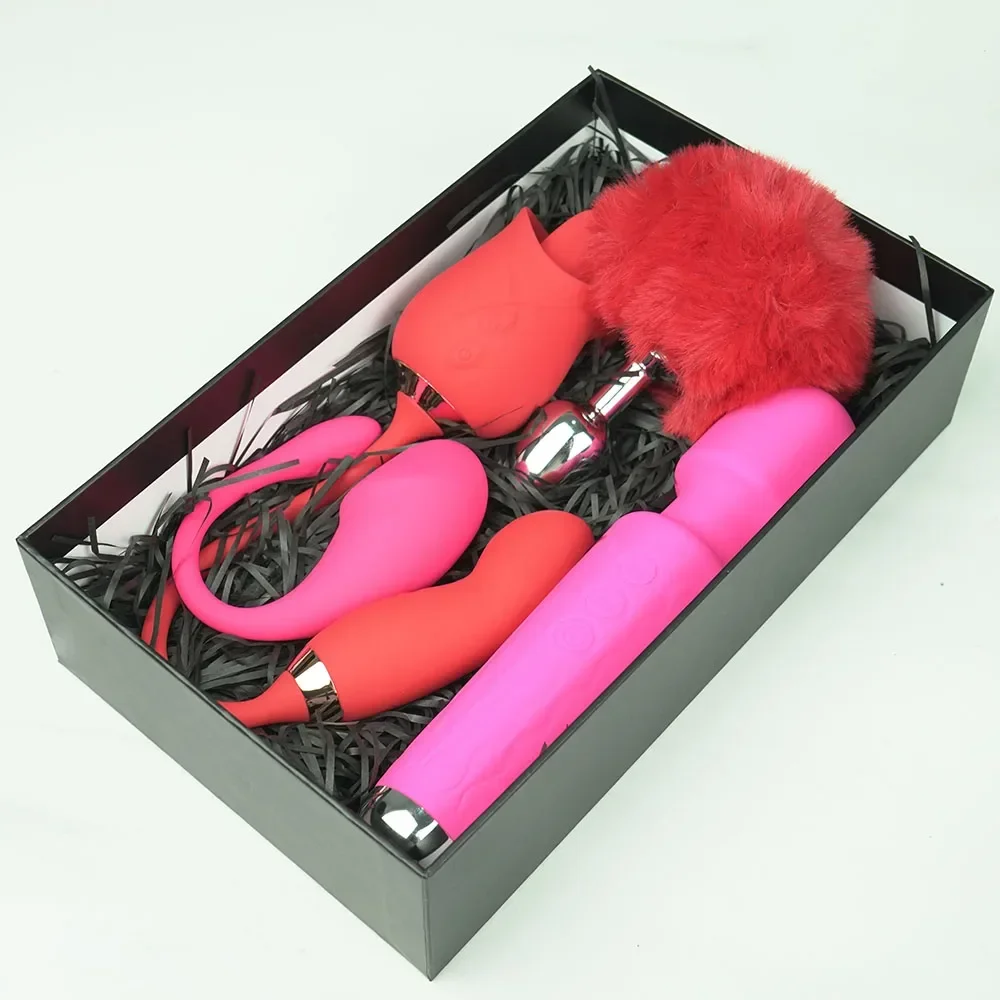 AIERSHA Liebhaber Geschenk Erwachsene Spielzeug für Frauen AV Zauberstab Vibrator Ei Anal Plug Klitoris Stimulator Weibliche Masturbation Sex Spielzeug 4/set