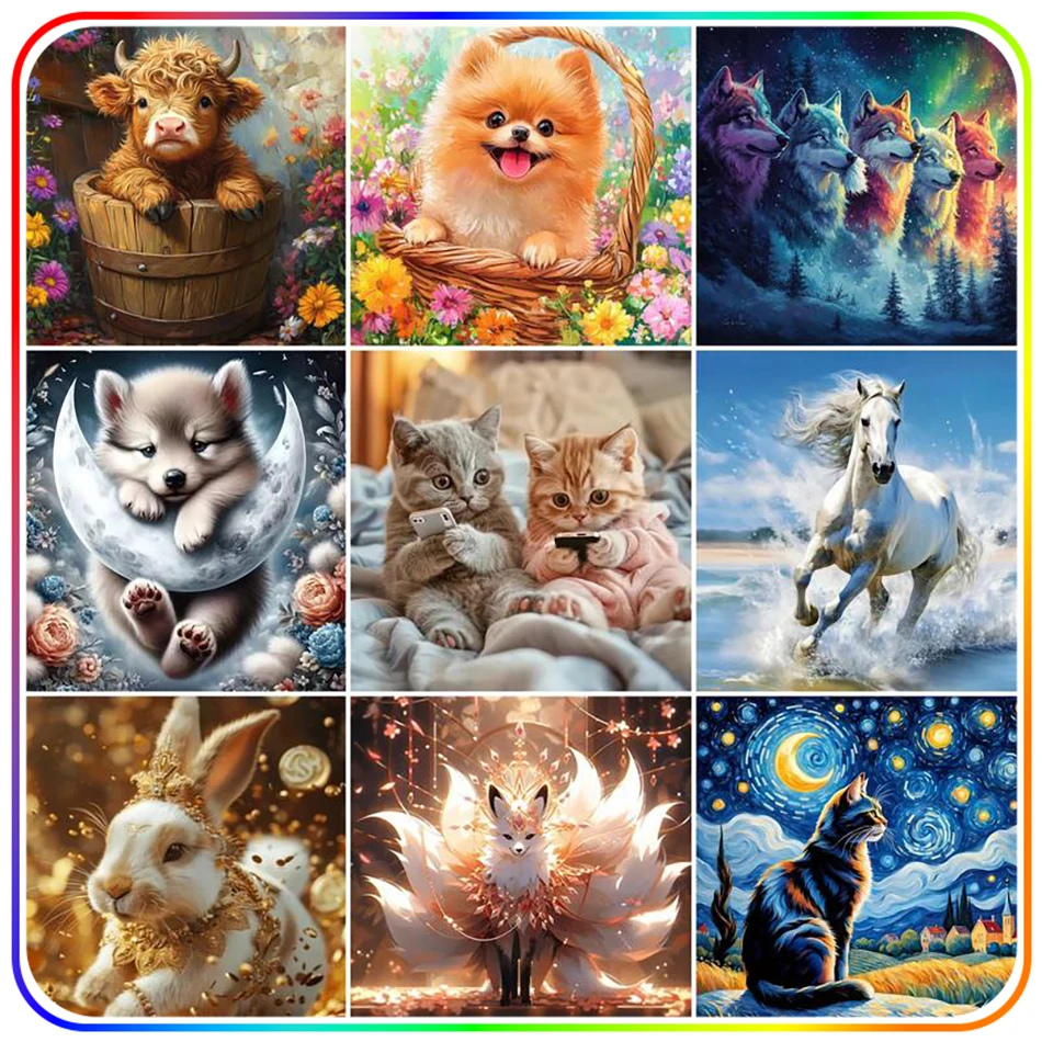 

SDOYUNO Diamond Painting Tools And Accessories Animals Wall Art Picture Diamond Pictures To Make Diy Kit Diamond Art Accessories