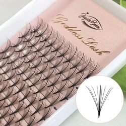 Deusa Wispy Premade Fãs Pointy Base 9D/13D Rússia Volume Extensão Dos Cílios Individuais Faux Mink Lash