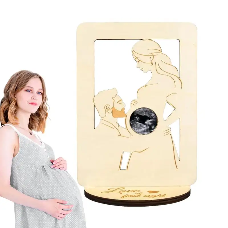 Baby Ultrasound Picture Frame Pregnant Mother Shape Picture Frame For Sonogram Ultrasound Countdown Weeks Pregnancy