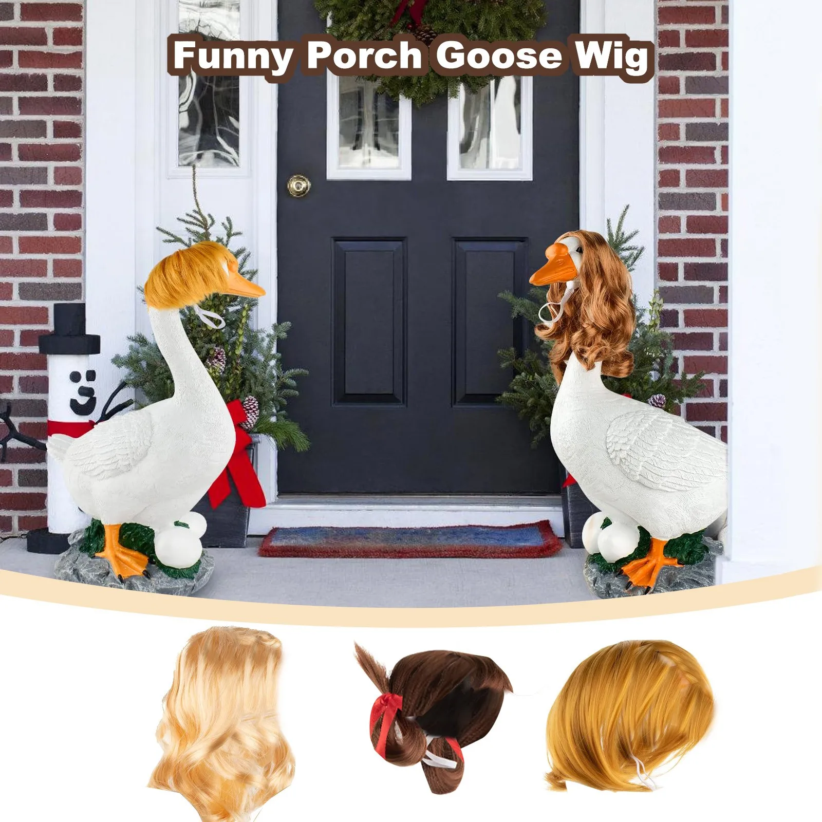 

3 шт., парик, костюм гуся, вязаный крючком, набор париков из американского гуся, шапка для домашних животных, милый набор париков, аксессуары для гуся, парик для домашних животных, чехол на голову