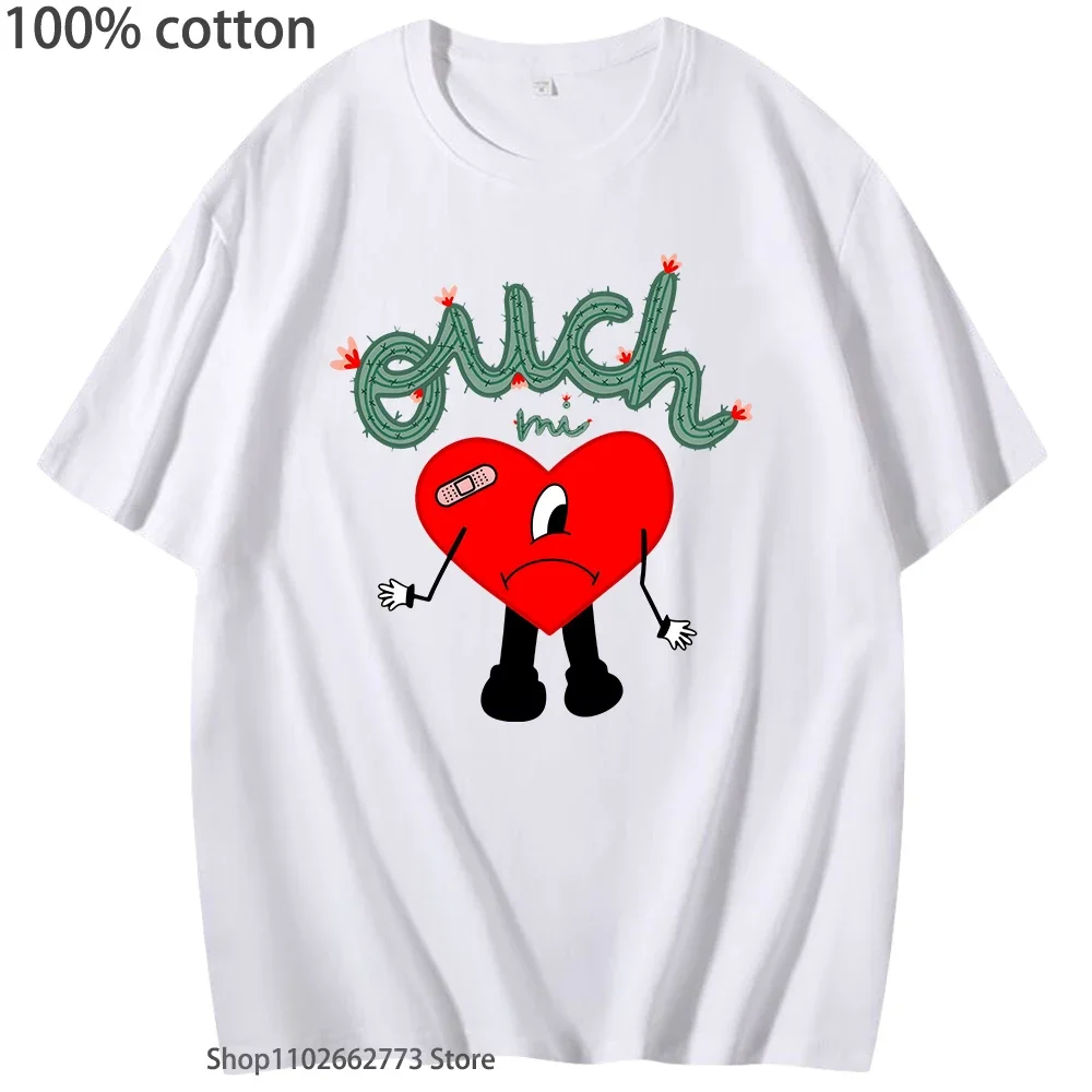 100% قطن Kawaii باد الأرنب-Un Verano Sin Ti تي شيرت المرأة موضة عادية الكرتون قميص مطبوع كم قصير Y2k تي شيرت صيفي