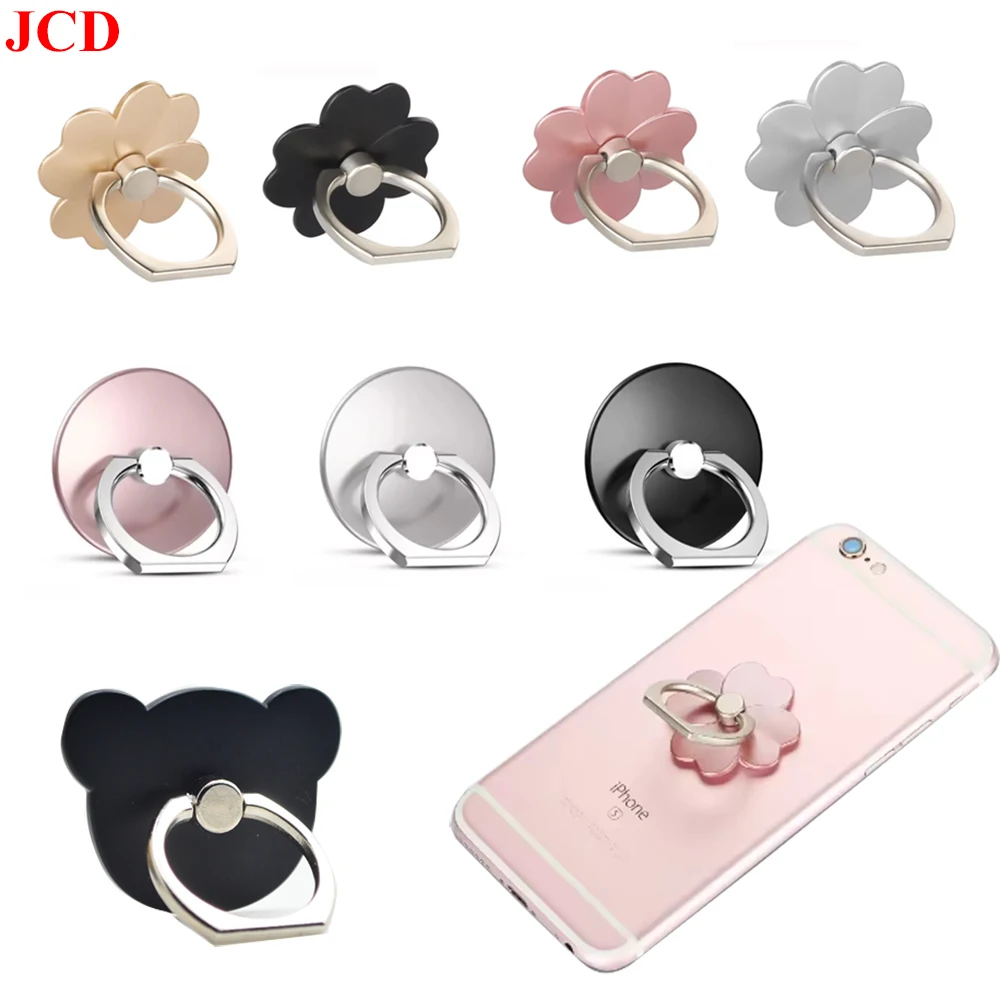 1 piece Four Leaf Clover Phone Finger Ring Holder for IPhone Samsung Metal Grip 360° Rotation Desk Cellphone Stand Mount Bracket