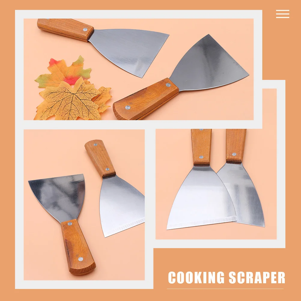 

3pcs Stainless Steel Steak Shovel Triangular Cooking Spatula For Kitchen Baking Griddle Grill Tools