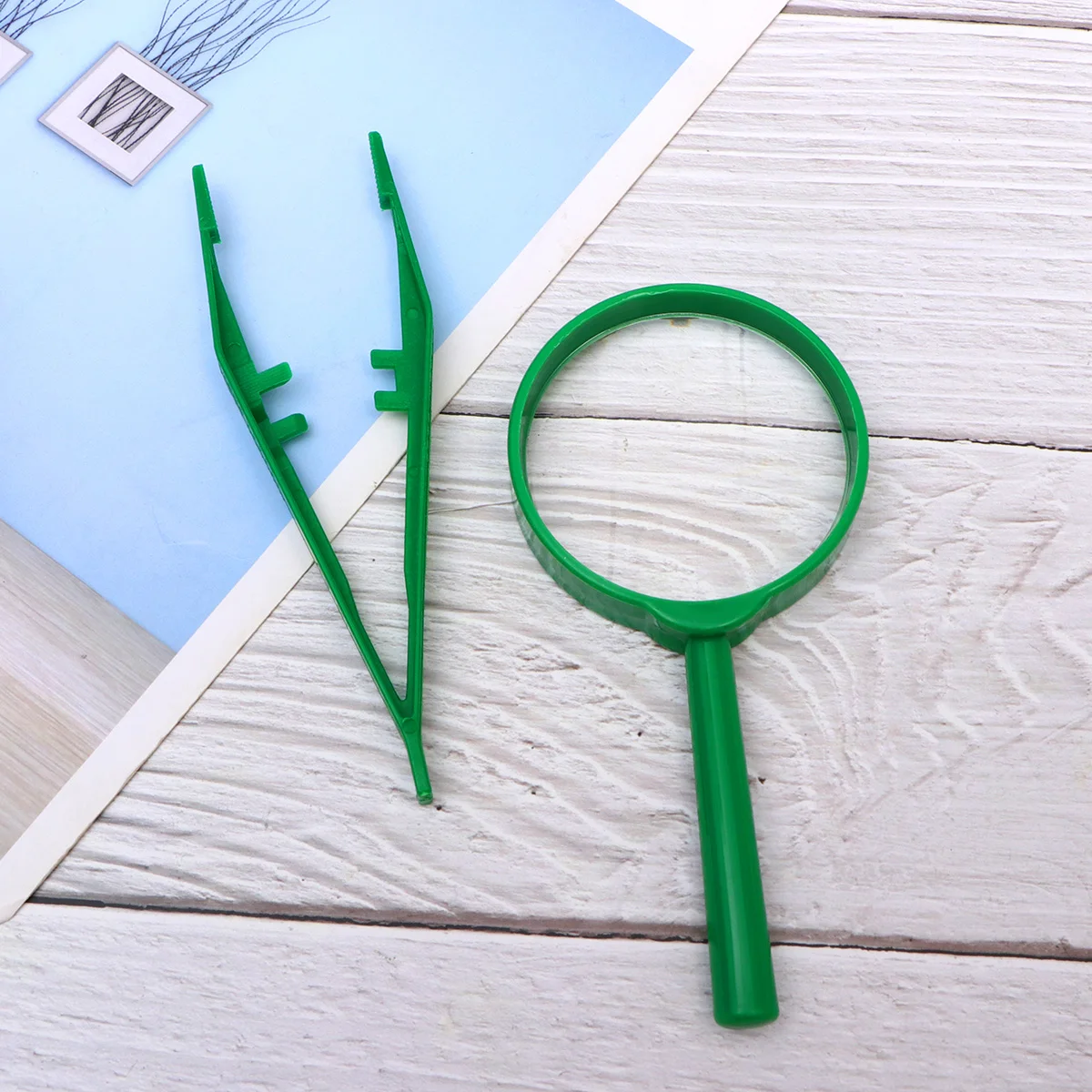 

3 Sets Kids Observation Magnifying Glass Tweezers Tools Outdoor Camping Educational Nature Learning For Boys Girls Handheld