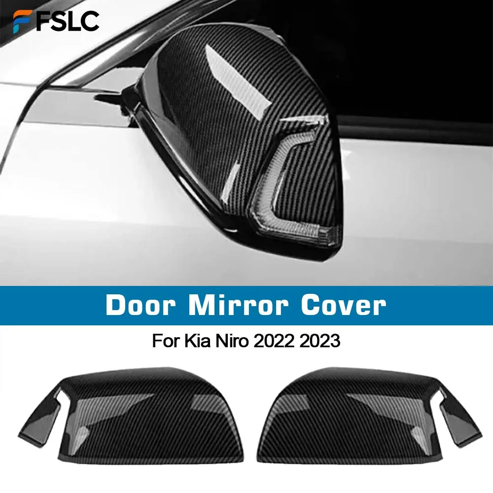 

⭐Genuine⭐ Car Decoration Door Mirror Cover For Kia Niro 2022 2023 Carbon Fiber Car Rearview Accessories Protective Cover