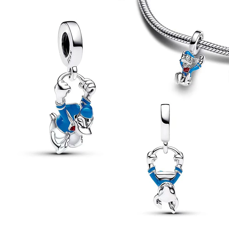 925 Silver Donald Duck&Minnie Headdress Charms Beads Fit Pandora 925 Original Bracelets Necklace Womens Fine DIY Jewelry Gifts