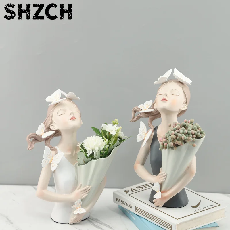 Sculpture FRP figure ballet dance studio commercial street Mei Chen Internet celebrity clock in large ornament