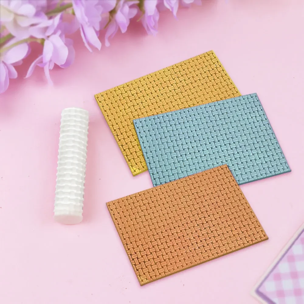 Grid Leaves Floral Pattern Soft Pottery Brushed Texture Roller Texture Polymer Clay Mold DIY Earrings Pendant Jewelry Clay Tools