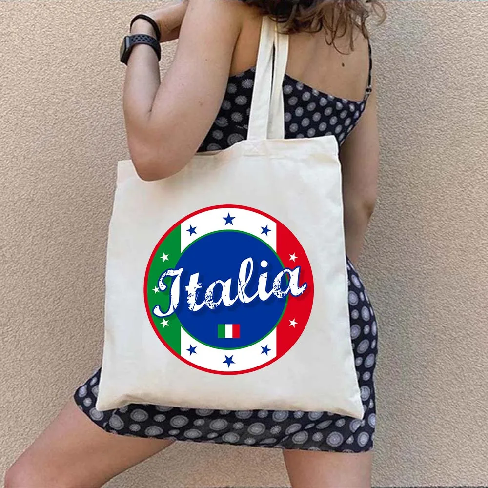 Italiano firenze Pisa torre milano Sicilia Italia roma Italia bandiera mappa milano Shopping spalla tela Totes borse Shopper borse