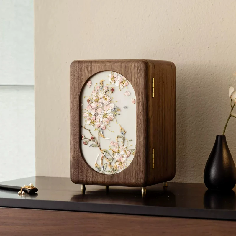 Black Walnut Wood Jewelry Storage Box Luxury Gift for Women Wedding Birthday Christmas