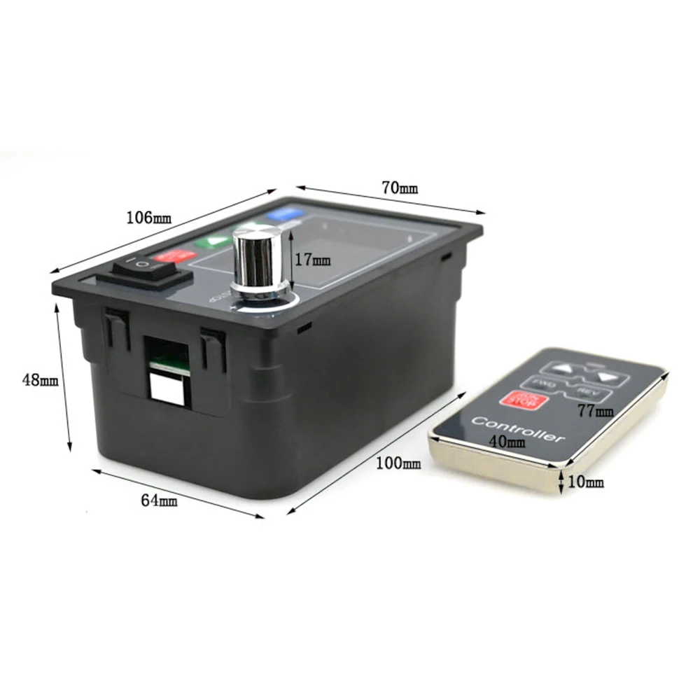 PWM Speed Controller DC10-55V 40A LCD Intelligent Digital Display Dual Speed Tachometer Adjustable Wireless Remote Control Motor