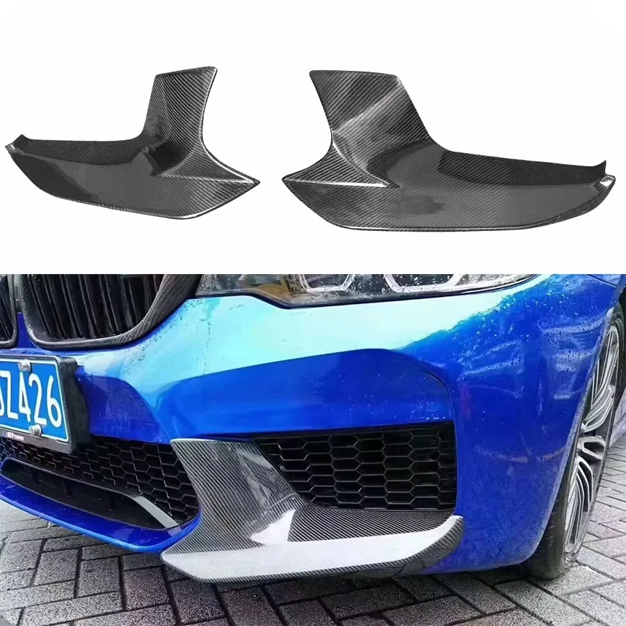 For BMW M5 F90 2017-2020 Carbon Fiber wrap angle Car Front Bumper Splitter Corner Trim Cover Front Chin Upgrade body kit