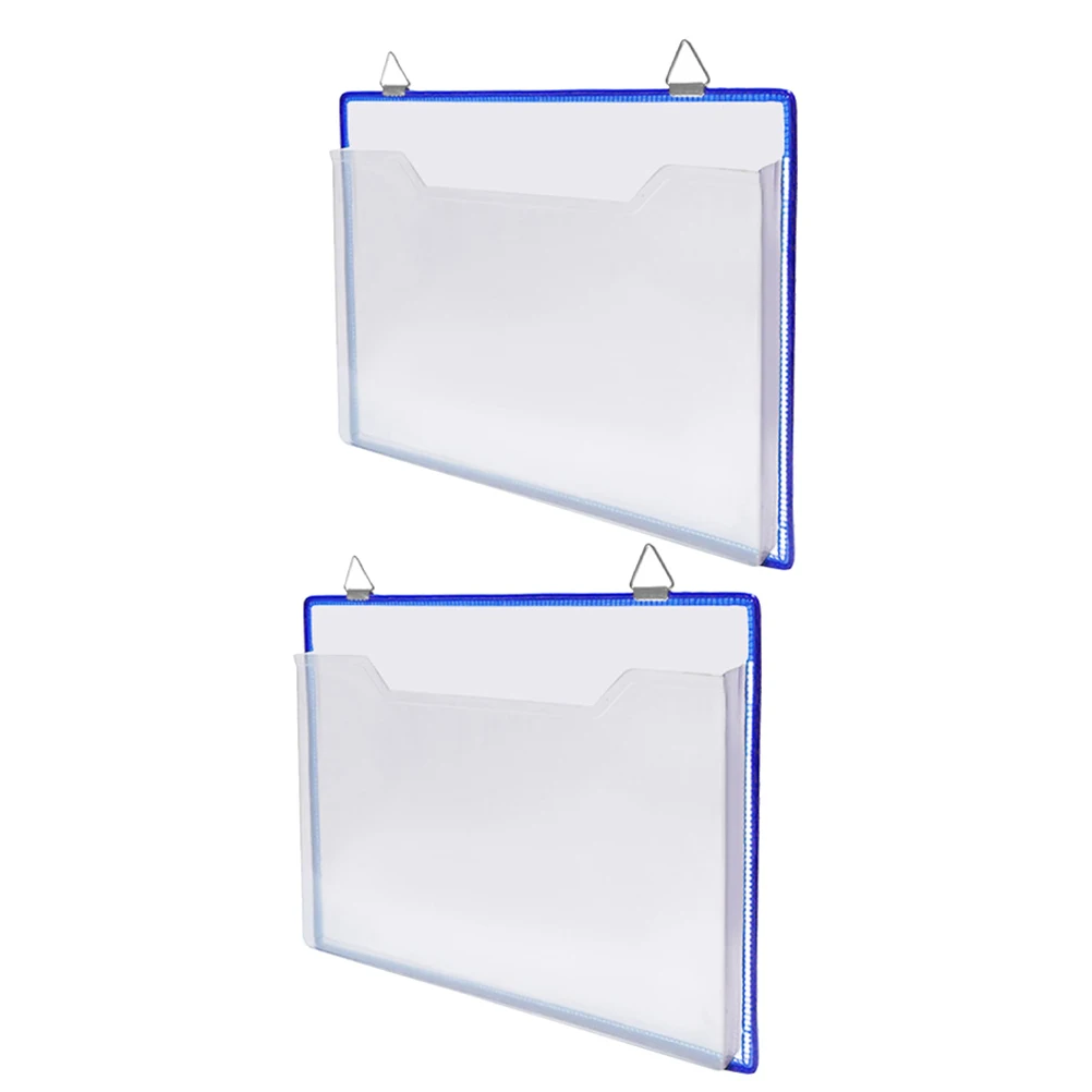 

2 Pcs File Folder Clear Document Storage Bag Wall Document Storage Bag Mounted Paper Holder Plastic Files ganizer