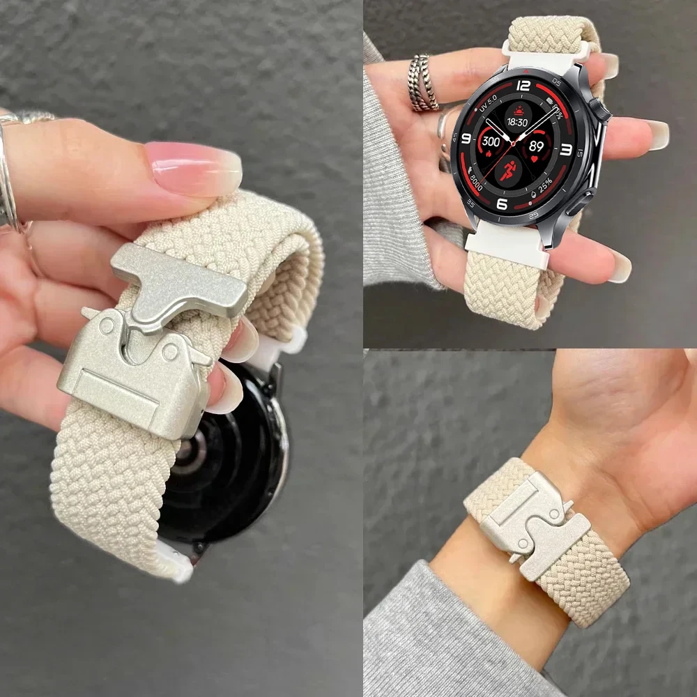 22mm Parachute Buckle Braided Loop For OPPO Watch S/OPPO Watch X X2 4Pro Nylon Bracelet For OnePlus Watch 3/2 2R/OnePlus 46mm
