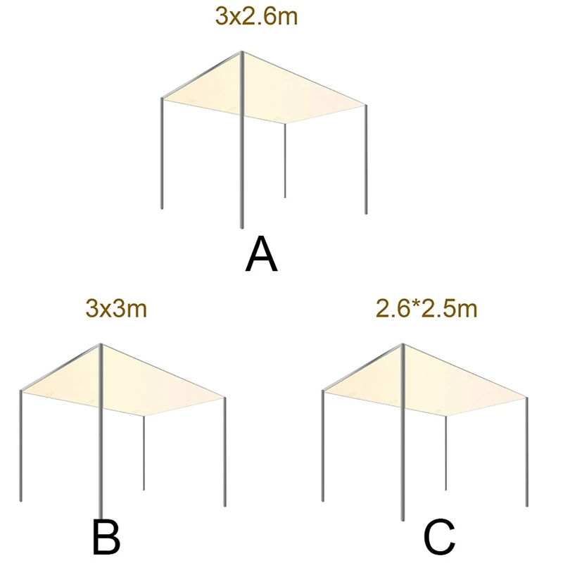 Canopy Top Cover 300D Canvas Waterproof Awning Gazebo Cover Tent Roof Outdoor Garden Wind Shade For Backyard