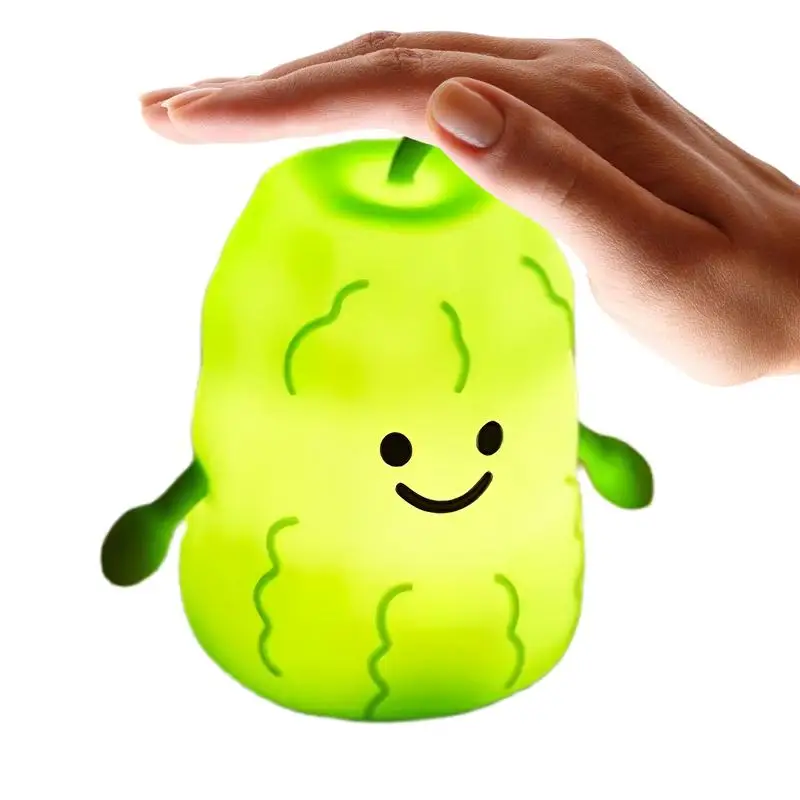 

Dimmable Night Lights Safe Silicone Bitter Gourd Shape Kids Bedside Lamp Novelty Lighting for Living Room Study Family Travel