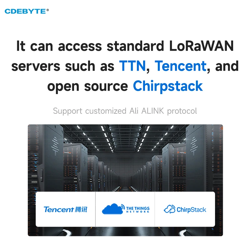 LoraWAN-Knotenmodul 868/915 MHz RS485 RS232 CDEBYTE E78-DTU (900LN22) unterstützt OTAA ABP DC8~28 V, integrierter Watchdog Active Polling