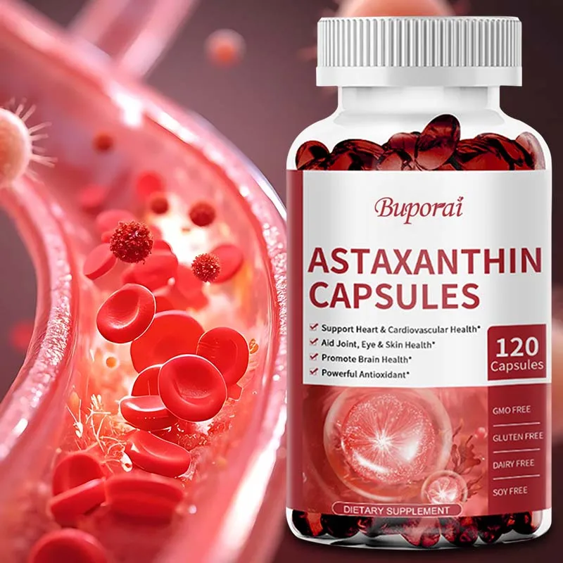 

Astaxanthin Capsules Supplement - Natural Antioxidant Supplement, Boosts Energy, Protects Skin and Eye Health, Non-GMO