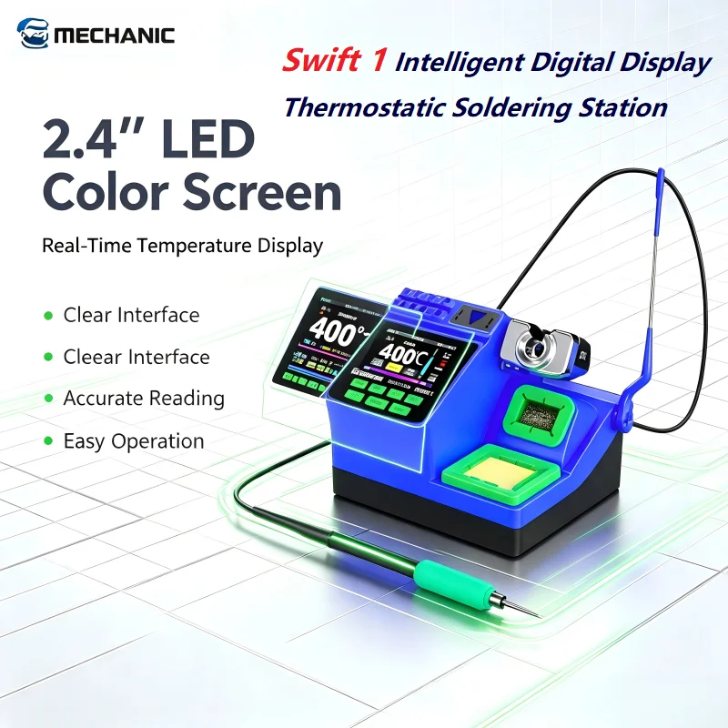 MECHANIC Swift 1 Electronics Soldering Station 60-460℃ 200W Performance Rework Iron For 210 245 115 Handle Get 5 Tips As Gift