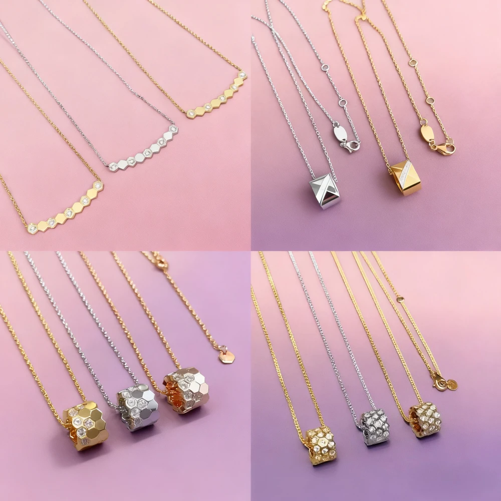 

2025 trendy accessories High Quality Women's Full Rotundity Honeycomb Necklace Jewelry Valentine's Day Birthday Party