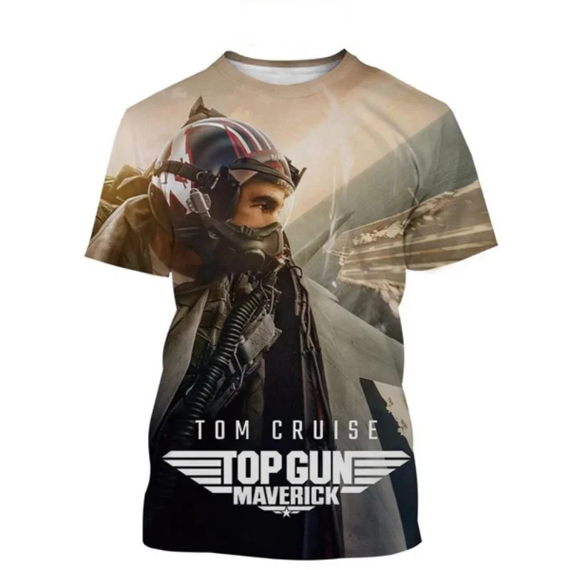 Fashion Personalized Men Clothing Movie Top Gun Maverick Print T-shirt Summer Casual Oversized T-shirt Harajuku Street Tops Tees