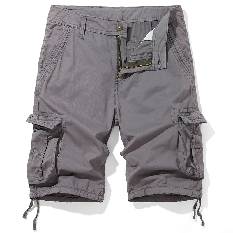 2025 Men Loose Cropped Pants Summer Cargo Short Men Fashion Casual Shorts Mens Military Cargo Pants Cotton Male Tactical Shorts