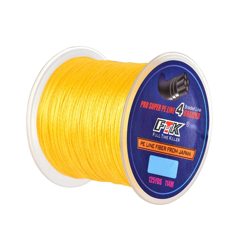 114M 4 Strands Braided Fishing Line 8LB-60LB Multifilament Dyneema PE Line 0.1mm-0.4mm Carp Fishing Wire Freshwater