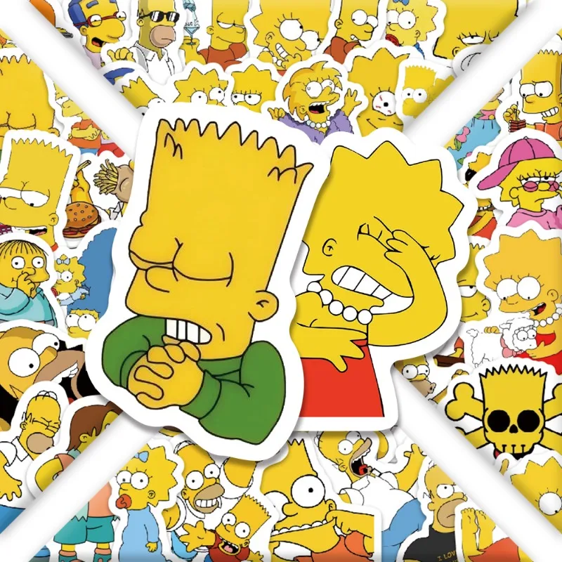 The Simpsons Homer Marge Bart 100 stickers high-quality cartoon graffiti printed creative DIY notebook desktop decoration gift view 3