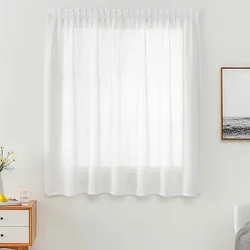 Cortinas francesas semitransparentes sin perforaciones, tejido autoadhesivo texturizado, cortina translúcida de privacidad para puerta, decoración de ventana Tricia TJ3682