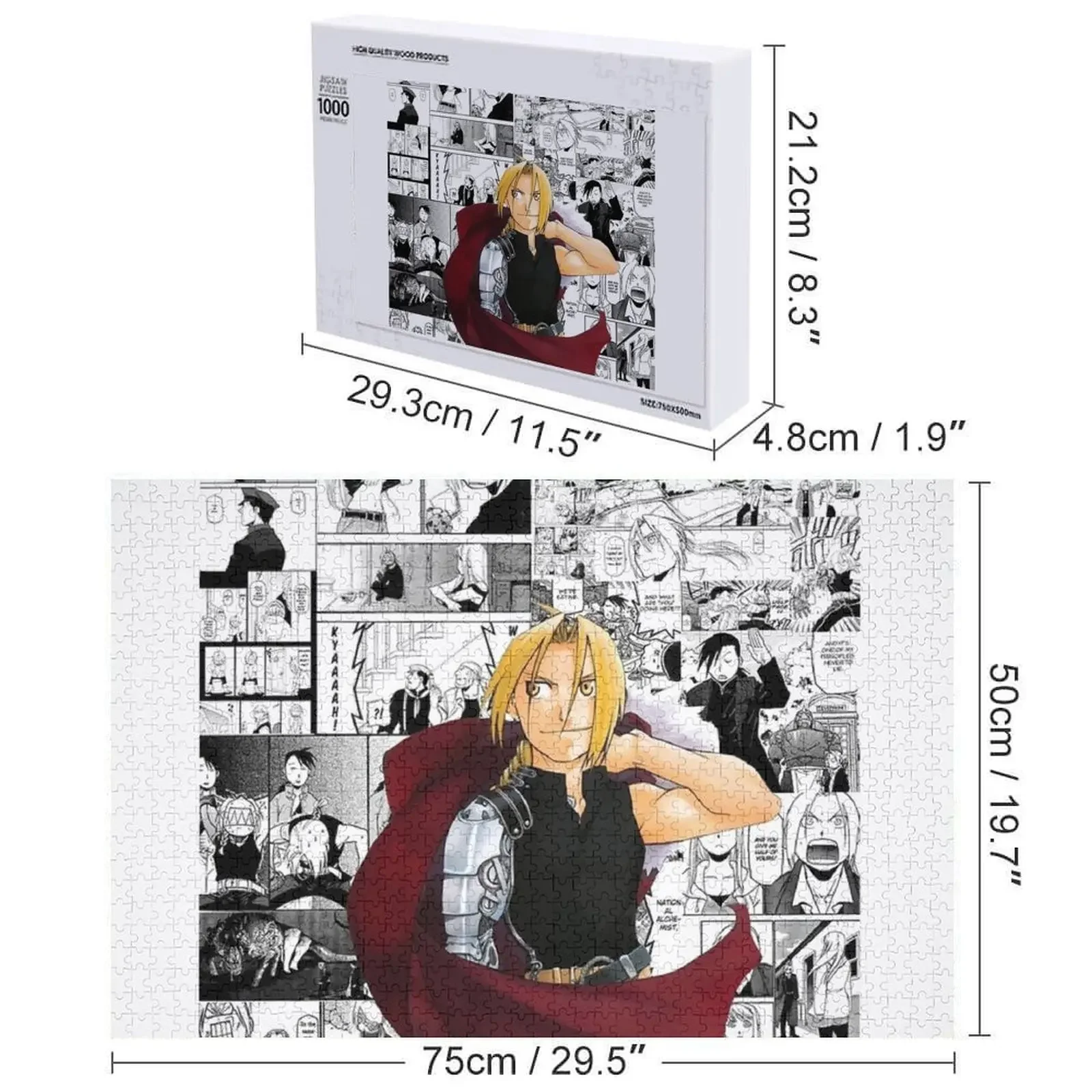 Edward Elric Manga Collage Jigsaw Puzzle Picture Custom Wood Customized Photo Jigsaw Custom Puzzle