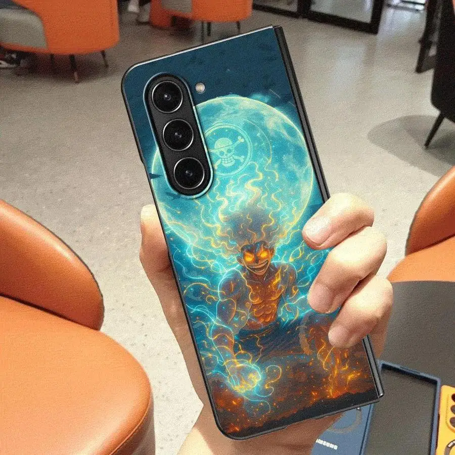 Back Phone Cover Case for Samsung Galaxy ZFold7 ZFold3 Z Fold 7 6 5 4 3 ZFold4 ZFold6 ZFold5 One Piece Dashing Luffy