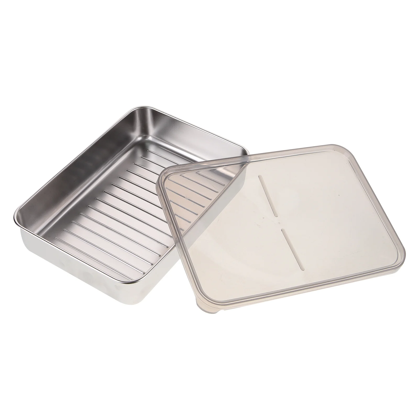 

Bacon Storage Stainless Steel Food Container For Fridge High Capacity Saver Refrigerator Kitchen Produce Saver Fruit
