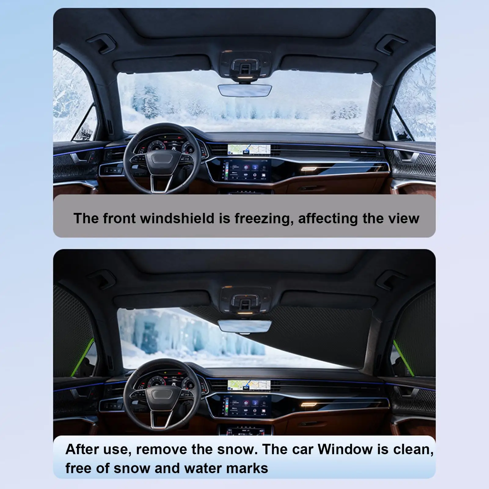 الزجاج الأمامي غطاء الثلوج الثقيلة المضادة للتجميد الصقيع والثلوج الجليد غطاء للحماية أكسفورد النسيج نصف غطاء السيارة لشاحنات سيارات الدفع الرباعي